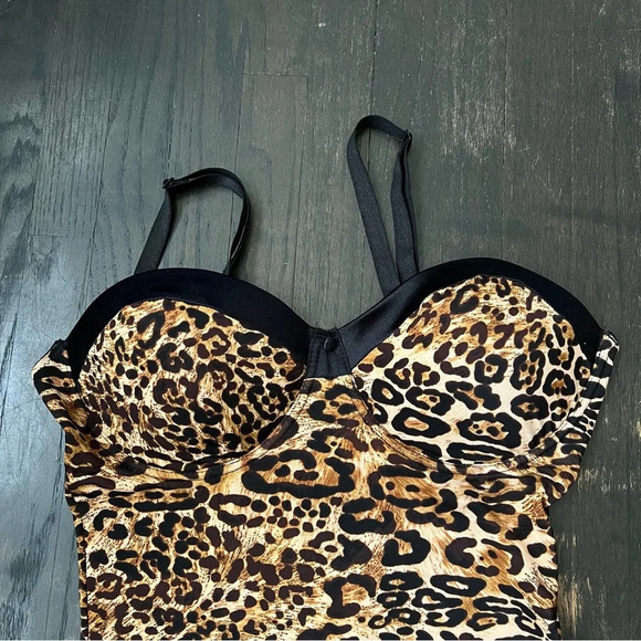 MARILYN MONROE 1X Sexy Animal Print Bodycon Fashion Shaping Slip 5-Way Silky EUC - Picture 5 of 5